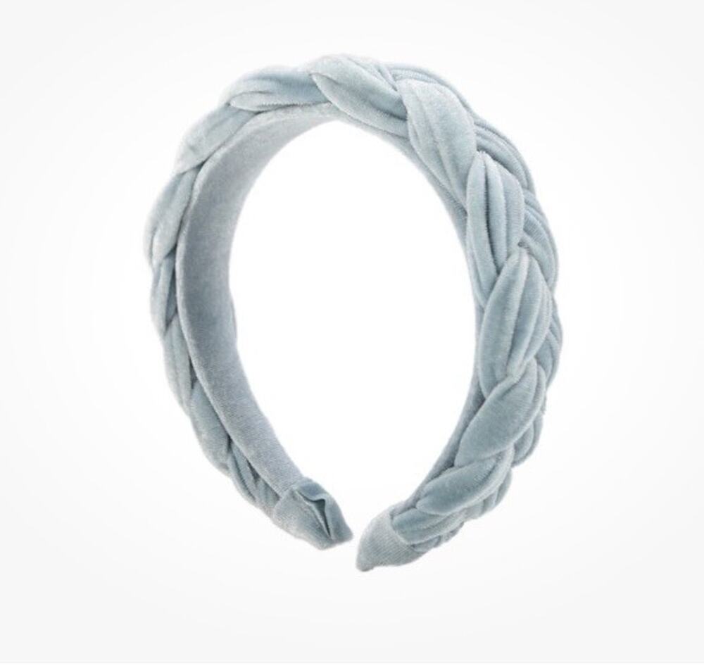 Elemis Womens Velvet Braided Headband Hair Accessory Blue- NEW